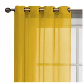   Kész függöny - Függöny fátyolfüggöny vezetékek 145x250 magasság sárga