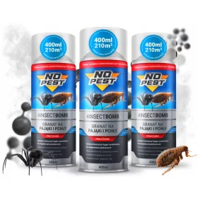    Füstbomba csótányok, kullancsok, szúnyogok, lepkék, hangyák, legyek, darazsak, pókok, bolhák, poloskák, ezüsthal ellen No-Pest 0,4 kg