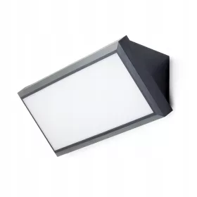    Kwazar Luminaire kerti fali lámpa, szürke és ezüst árnyalatokkal, integrált 12 W-os LED-forrással
