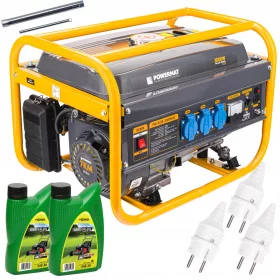   Hordozható egyfázisú áramfejlesztő Powermat 3000 W benzin