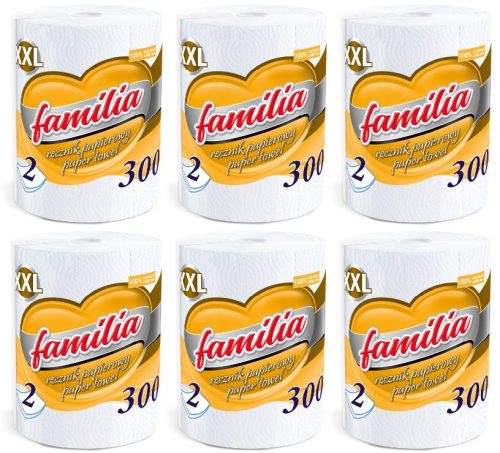 Konyharuha - 6 db Familia 2 rétegű papírtörlő 300 levéllel
