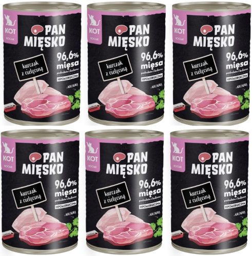 Konzerv macskáknak - Mr. Meat Chicken borjúhússal 6 x 400 g a cica számára