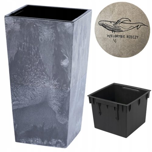  Prosperplast virágcserép 26,5 cm x 26,5 x 50 cm műanyag grafit