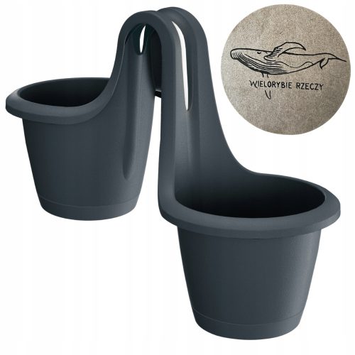  Prosperplast virágcserép 46 cm x 23 x 33,6 cm átmérő 22,5 cm műanyag fekete