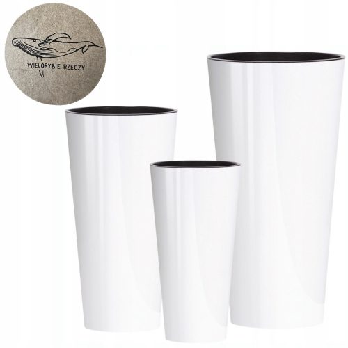  Prosperplast virágcserép 25 cm x 25 x 47,5 cm átmérő 24,5 cm műanyag fehér