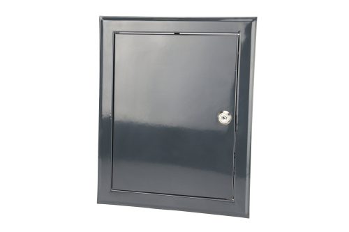 Ellenőrző ajtó - FÉM AJTÓ 20X25 FEKETE, kulcsos zárral