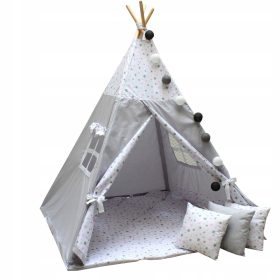   Gyermek sátor - Tipi sátor gyermekeknek 3 párna szőnyeg wigwam