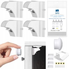   Gyermekbiztonsági biztosítás - Szekrényvédelem mágneses 4x bútorzár
