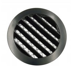   Szellőzőrács - SZELLŐZŐRÁCS FEKETE KEREK SZÍVÓ FI 200