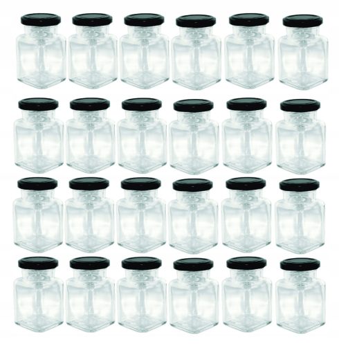 Élelmiszertartó - Fűszeres üvegedény 120ml, 24db kupak 55