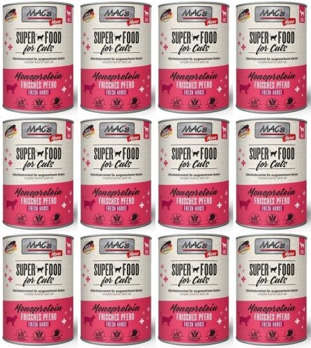Konzerv macskáknak - Mac's Cat Monoprotein Konina 12 x 400 g