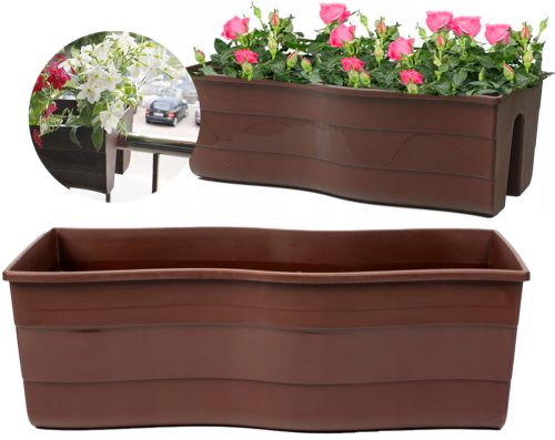  Forma-Műanyag virágcserép 58,5 cm x 29 x 20 cm műanyag barna és bézs árnyalatú