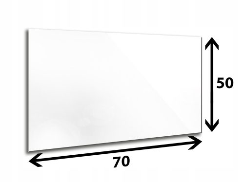 Üveglap 70 x 50 x 4 mm, edzett üveg, fehérre csiszolt