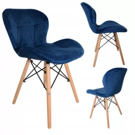   MODERN KÁRPITÁSÚ BÁRSONY SZÉK KONYHÁBA, ÉTKEZŐBE, NAPPALIBA, NAVY BLUE