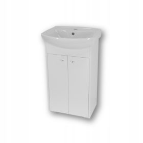   Eva 50 fürdőszoba szekrény, fehér állva egy mosogatóval