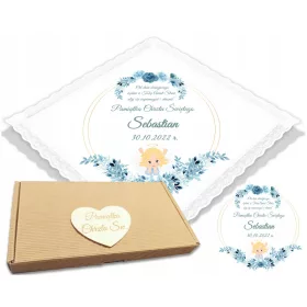   Keresztelő gyertya - Fehér keresztelőköpeny a keresztelőhöz BOHO box Z