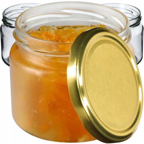 Élelmiszertartó - 100x ÜVEG ÜVEG 330 ml LEKVÁR MÉZES FEDŐ FI82