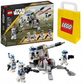    LEGO Star Wars 75345 501. légió klónkatonák harci készlet + LEGO papírzacskó 6315786 sárga 24x8x18 cm