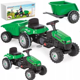   Pedálos traktor - Egy hatalmas pedál traktor 143 cm -es Pilsan pótkocsival