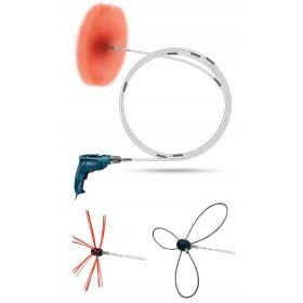   TAJFUN KÉMÉNYTISZTÍTÓ KEFE SZETT 7m + FEJKÁBEL TISZTÍTÁS