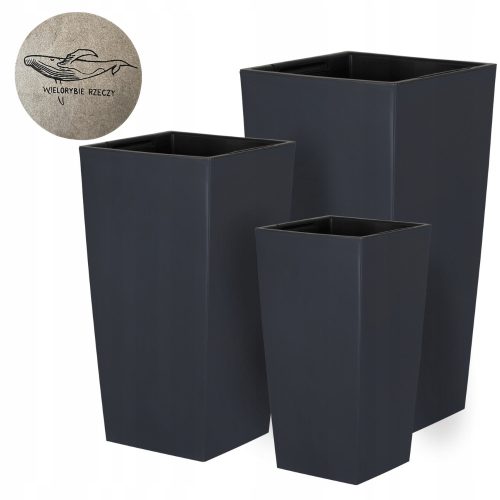  Prosperplast virágcserép 24 cm x 24 x 45 cm, fekete műanyag