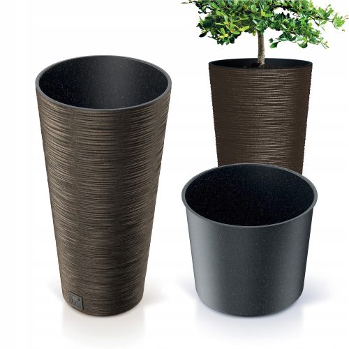  Prosperplast virágcserép 25 cm x 25 x 48 cm átmérő 25 cm műanyag barna és bézs árnyalatok