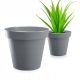  Prosperplast virágcserép 39 cm x 39 x 36 cm átmérő 39 cm műanyag szürke és ezüst árnyalatok
