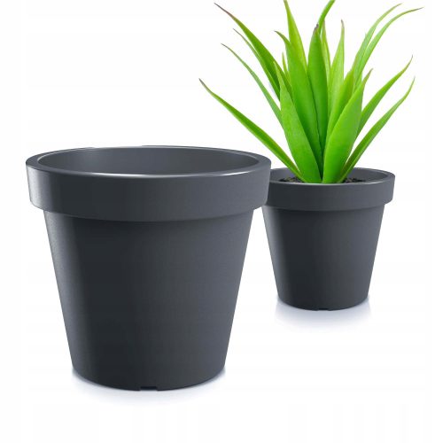  Prosperplast virágcserép 35 cm x 35 x 3,18 cm átmérő 34,5 cm műanyag szürke és ezüst árnyalatok