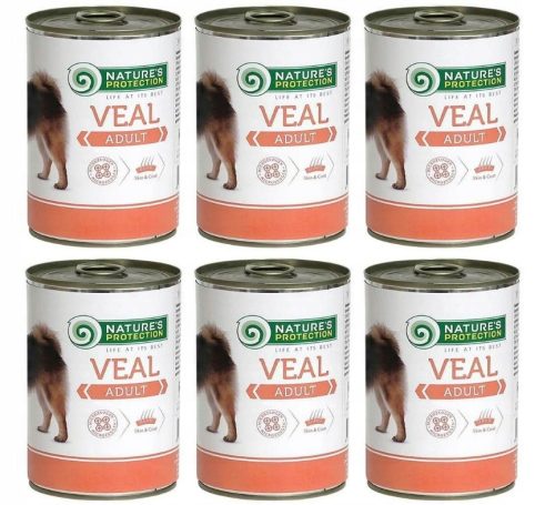 Nedves kutyaeledel - Nature's Protection Felnőtt borjúhús 6x 400g