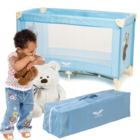    Wings Brand Furniture utazóágy 65 x 125 cm kék árnyalatokkal