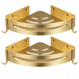 Fürdőszoba polc lógó önálló arany 2 db