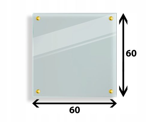 Üveglap 60 x 60 x 4 mm, polírozott edzett üveg