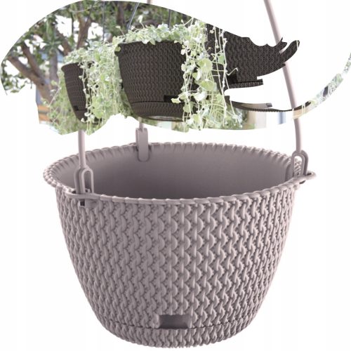  Virágcserep DTU24 27 cm x 27 x 17 cm műanyag barna és bézs árnyalatok