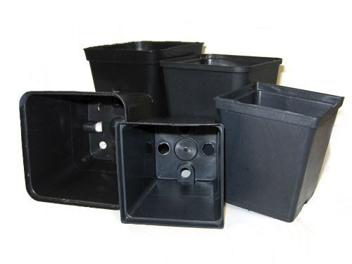  Europlastic virágcserép 7 cm x 7 x 8 cm, fekete műanyag