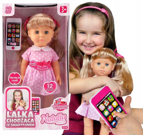 Natalia jatekbaba - NATALIA Walking Doll beszélgetések + mobiltelefon PL