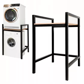    Fém polc/állvány mosógéphez és szárítógéphez Fekete LOFT - Csatlakozó/polc