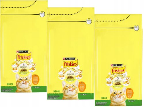 Granulátum macskáknak - Purina Friskies beltéri csirke pulyka macska 3x 1,5 kg