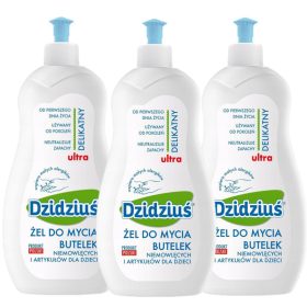   Tartozékok cumisüvegek mosásához - 3x DZIDZIUŚ GÉL ÜVEG MOSÓFOLYADÉK készlet 500ml