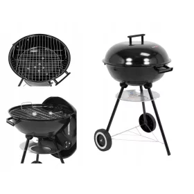  LUND kerek faszén grill fedéllel, rostély 41x41cm