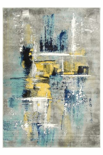 Szőnyeg - 140x190 cm -es szőnyeg csíkokkal szürke türkizkrém