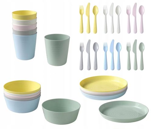 Edények, evőeszközök csecsemőknek - IKEA KALAS CUB+ tálak+ evőeszközök+ lemezek