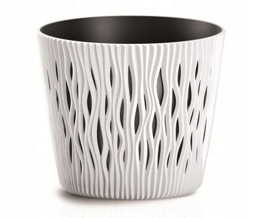 Prosperplast virágcserép 26,2 cm x 26,2 x 22,2 cm átmérő 15,8 cm műanyag fehér
