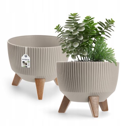  Kadax virágcserép Roma Jumper tál, műanyag, 24 x 19,5 cm, taupe