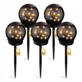   Földbe szúrható lámpa - 5x LED SOLAR BALL Kerti lámpa kalapált dekoratív