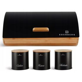   Kenyértartó doboz - Krisberg COSMIC táskakészlet, fekete fa