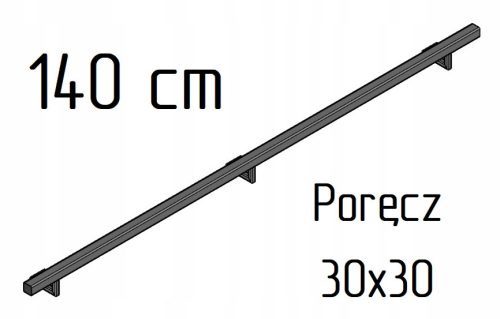 Kapaszkodó a lépcsőhöz - Lépcsőfal falra tartó állvány 30x30 mm 140cm
