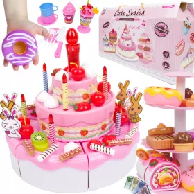    LandToys LT192 tépőzáras születésnapi torta, rózsaszín