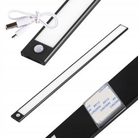   LED világító szalaglámpa SZENZOR MOZGÁSMÁGNES ELEMEK 40cm-es szekrény alatt
