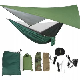   Függőágy - Turisztikai függőágy szúnyoghálóval 290x140cm+TARP