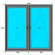 Ablak - PVC ABLAK 1465x1435 R+RU SZIMMETRIKUS KÜLSŐ
